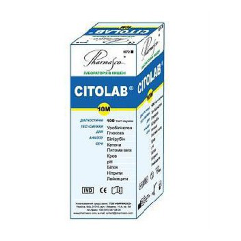 Тест-смужка CITOLAB 10 М для аналізу сечі, 100 штук